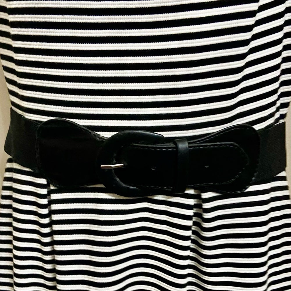 Merona Black and Whites Stripes Dress -Size M