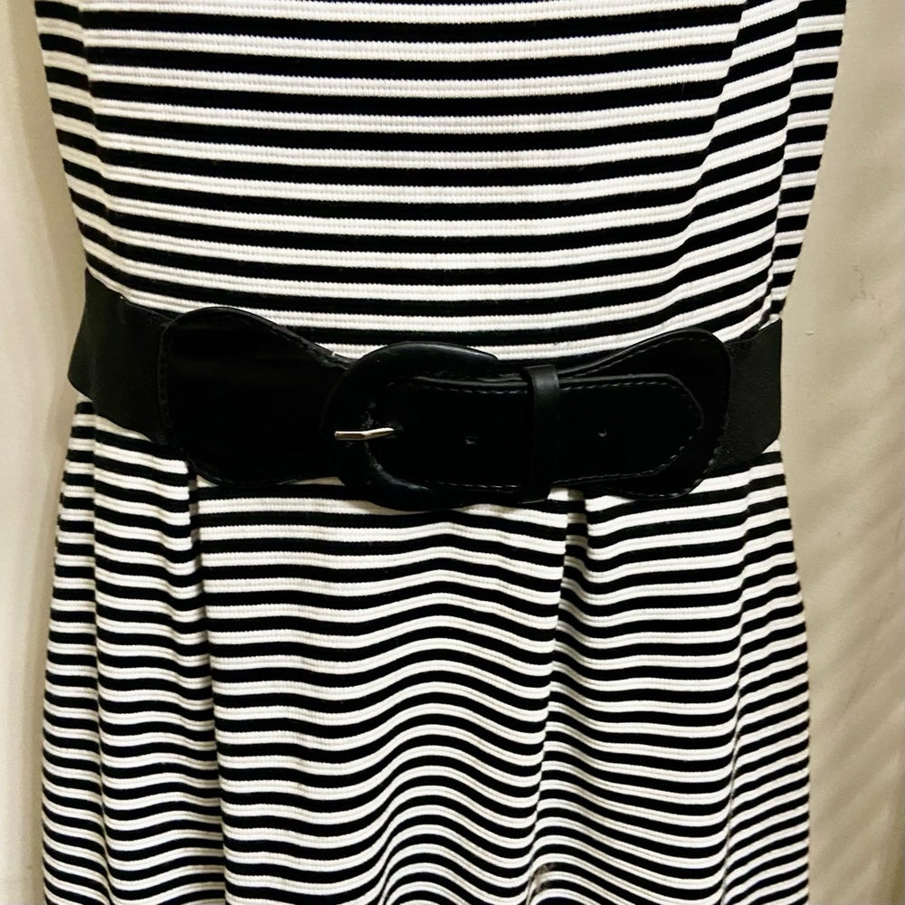 Merona Black and Whites Stripes Dress -Size M