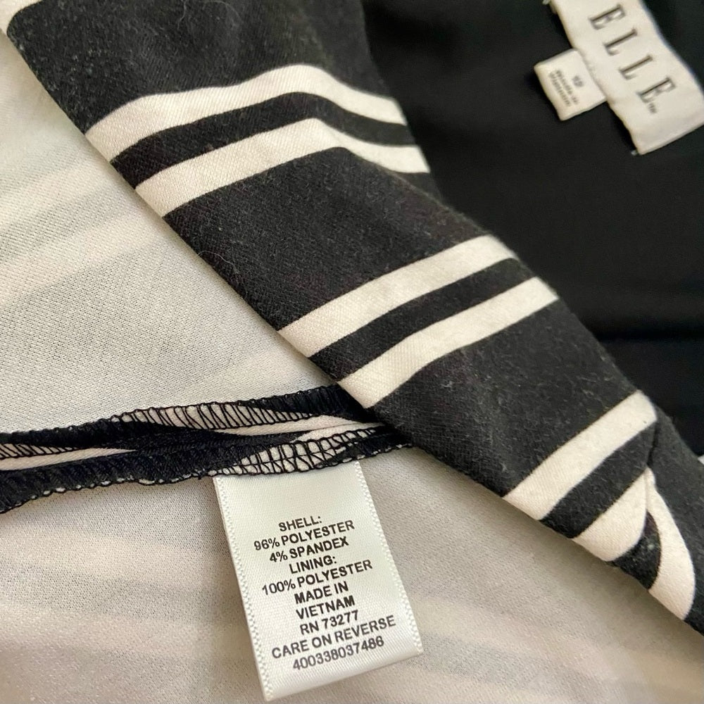 Elle Black and White Stripes Dress Size 12