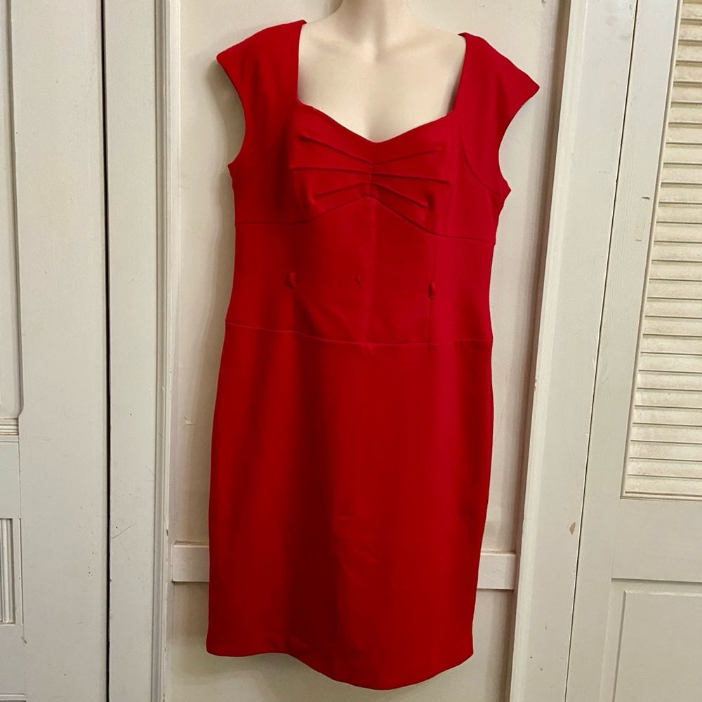 Tahari Ted Dress with Gold Elastic Belt Size 12