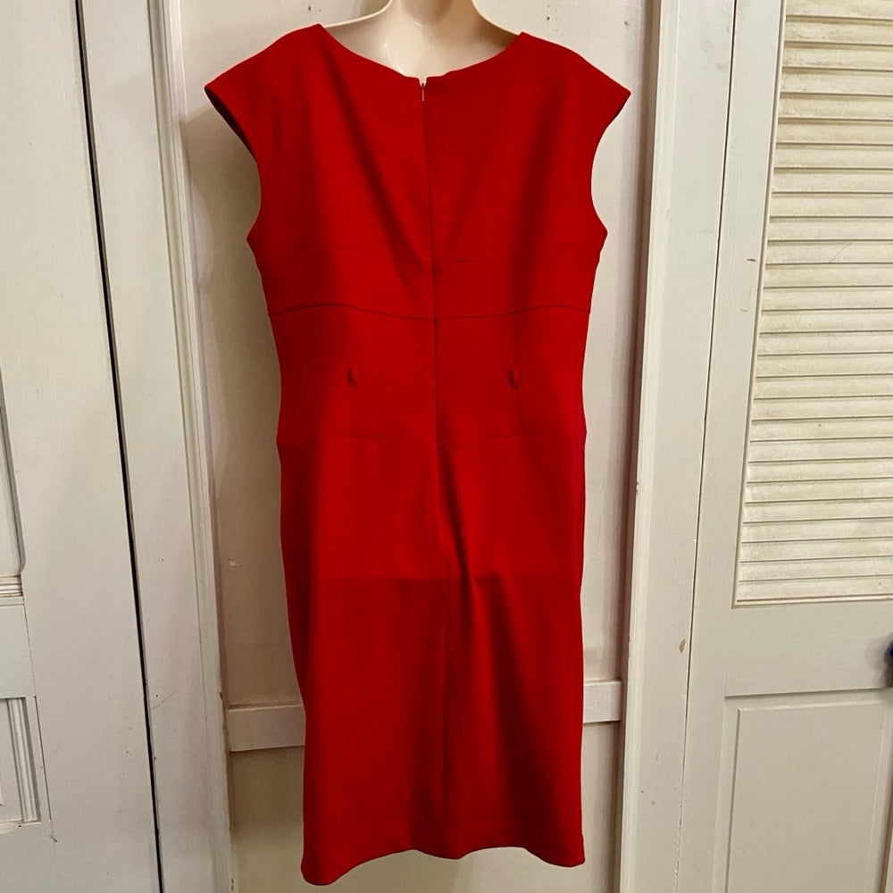 Tahari Ted Dress with Gold Elastic Belt Size 12