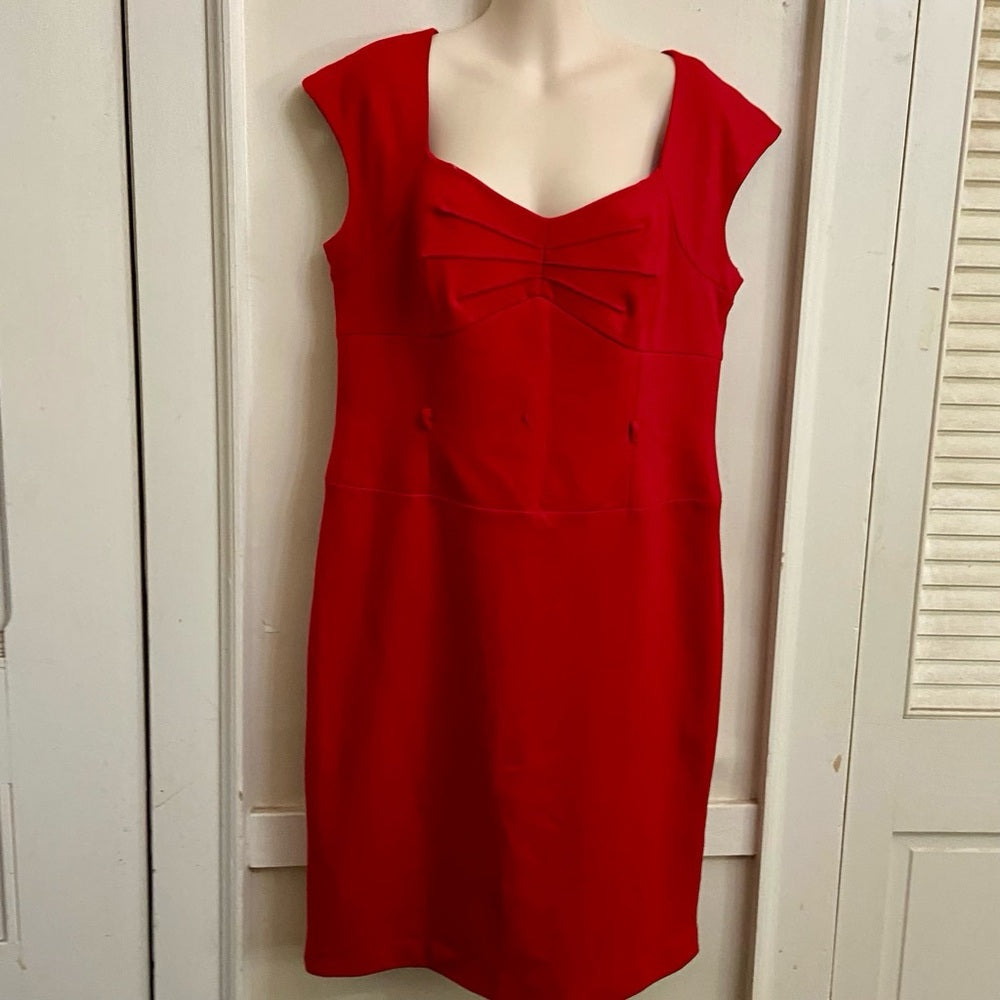 Tahari Ted Dress with Gold Elastic Belt Size 12