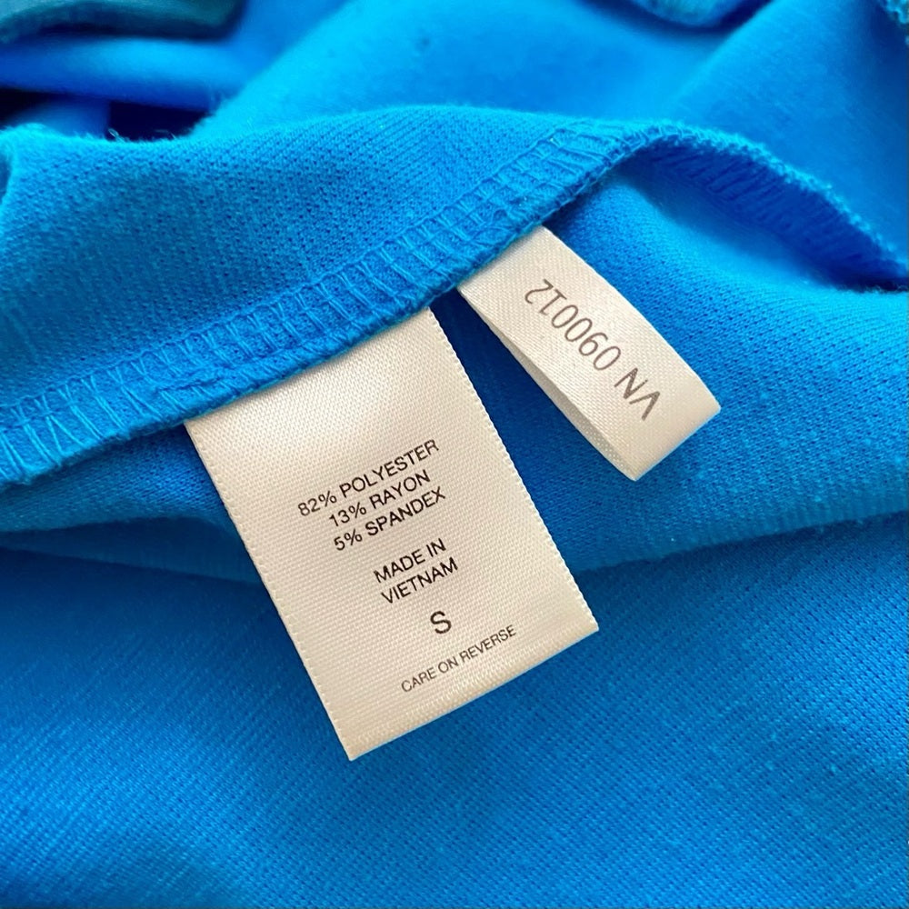 New York Company Teal and Dark Blue Dress with White Elastic Belt Size S-M