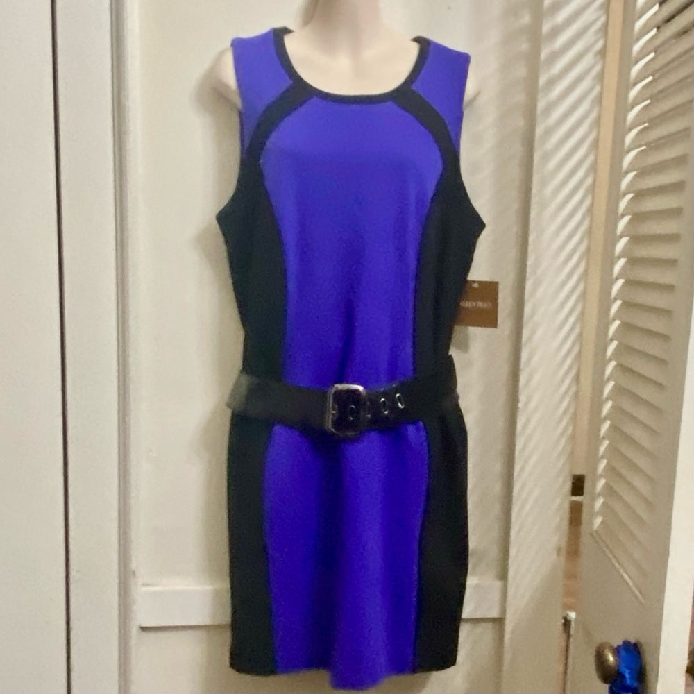 Ellen Tracy Purple and Black Dress Size 12
