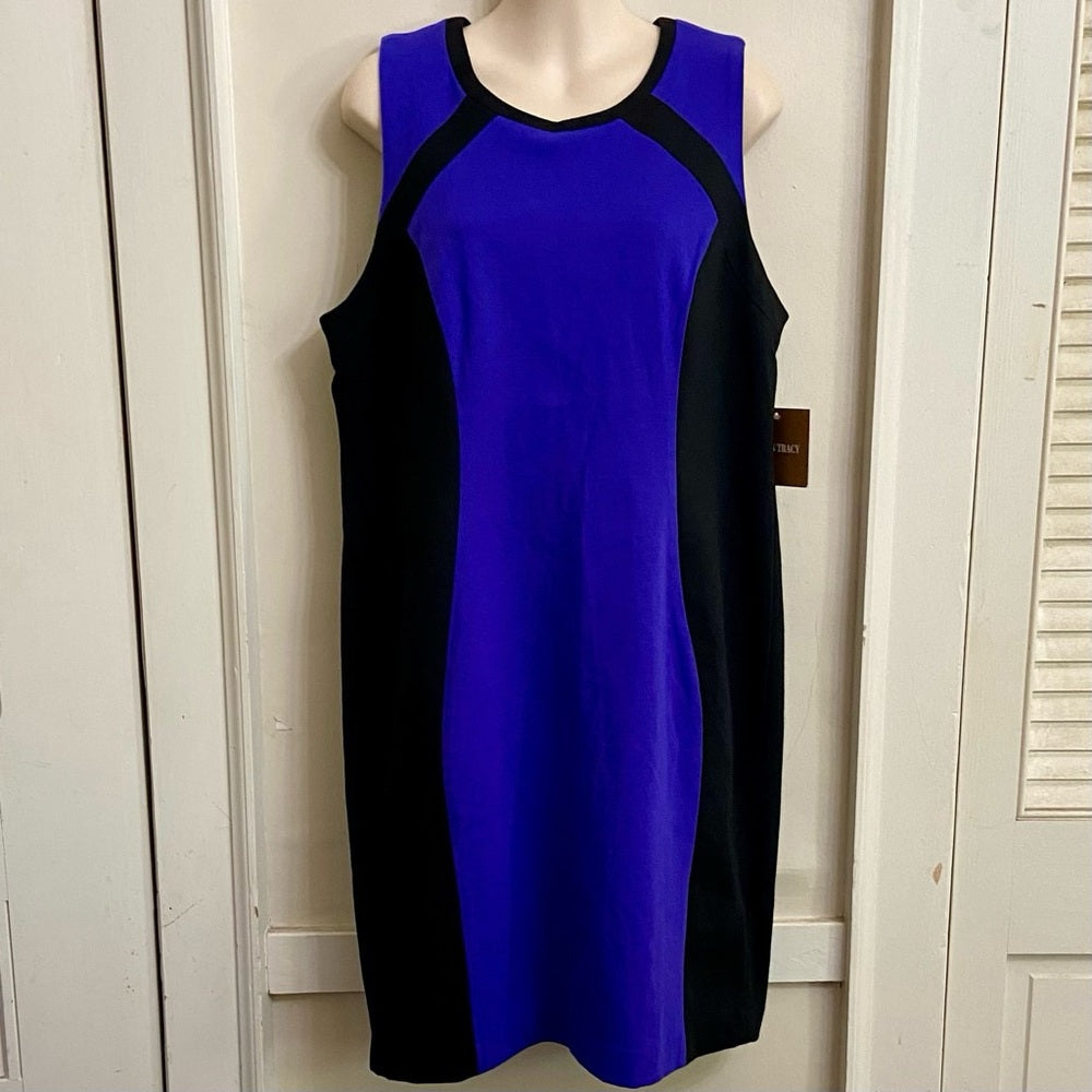 Ellen Tracy Purple and Black Dress Size 12