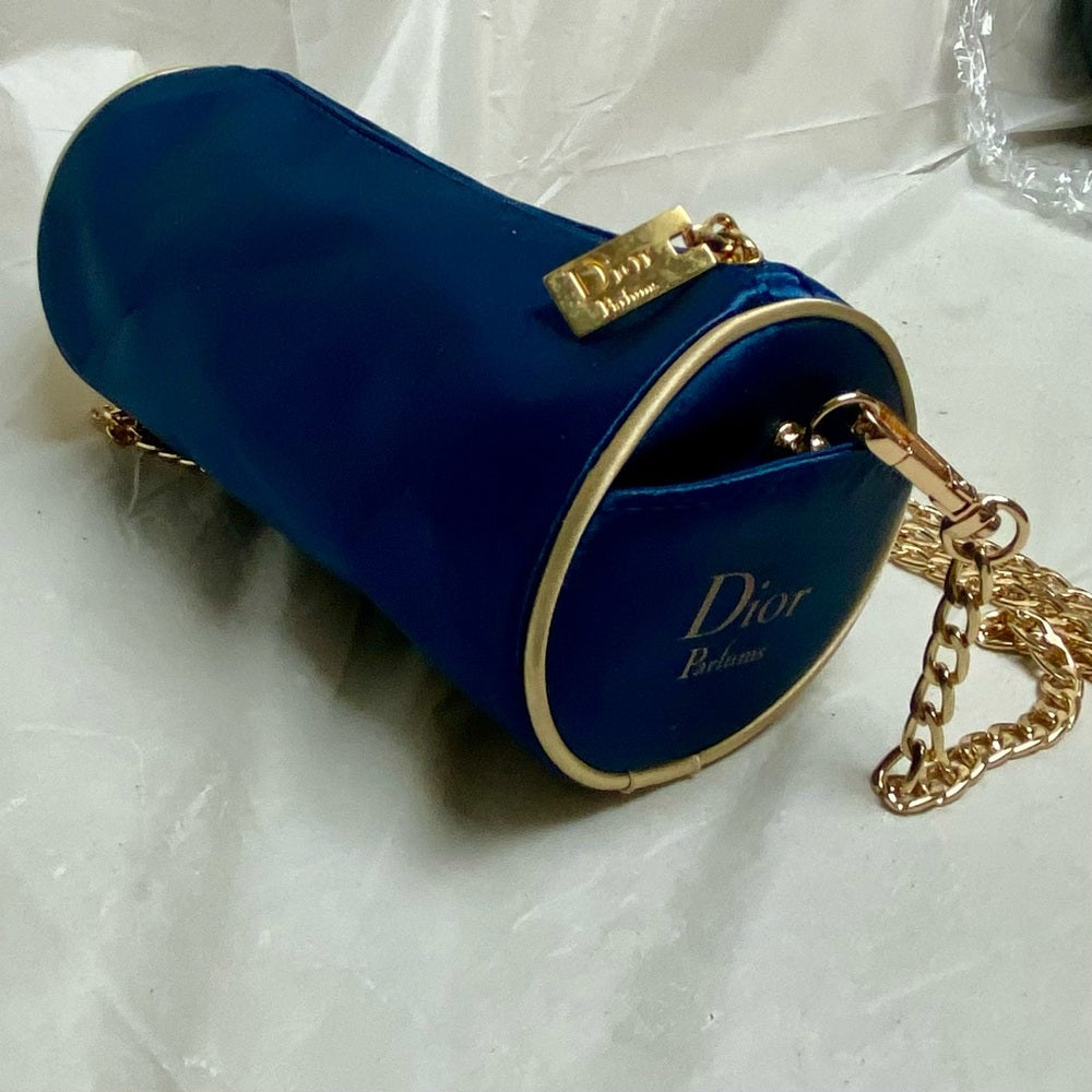 Dior Blue Cosmetic- Parfum Crossbody Bag 7in x 3.5in D