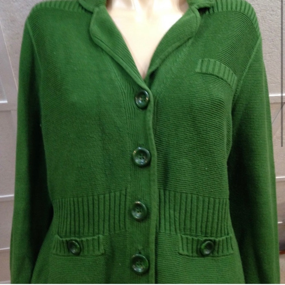 Jones of New York Collection Green Sweater Cardigan (L)