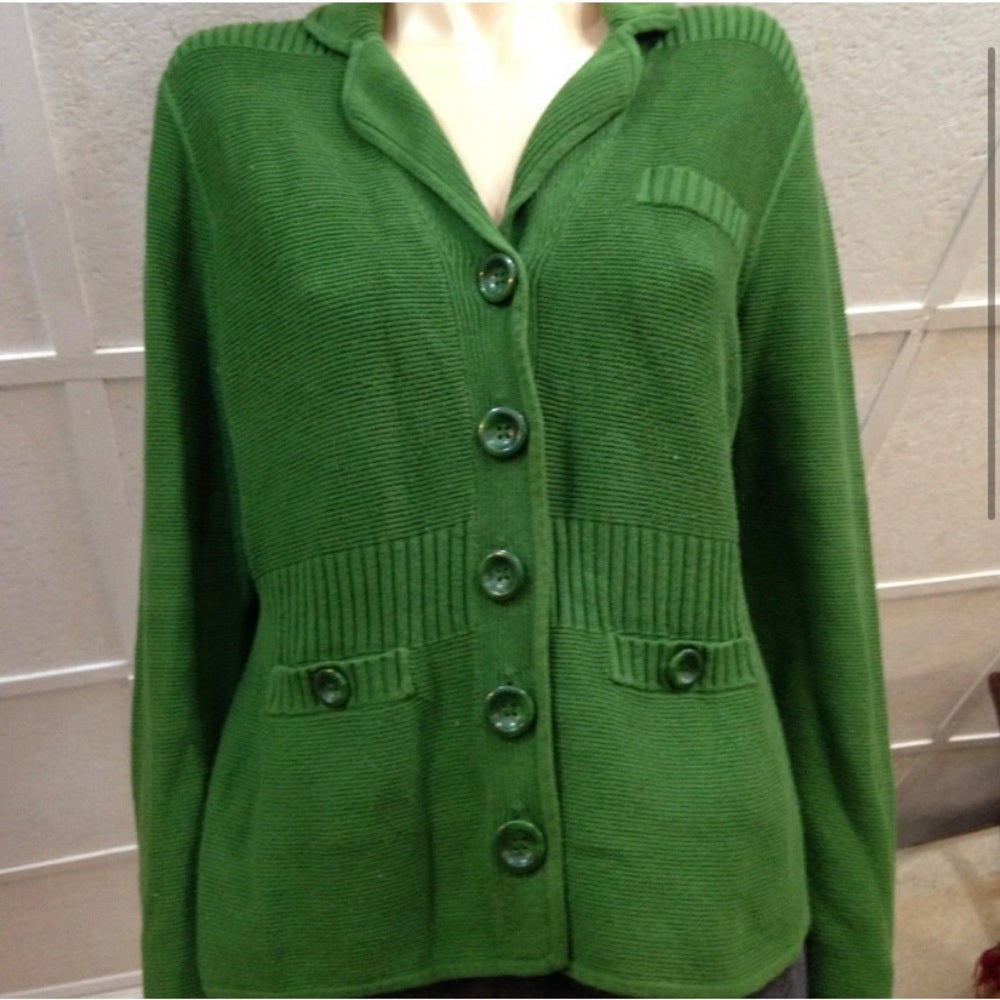 Jones of New York Collection Green Sweater Cardigan (L)