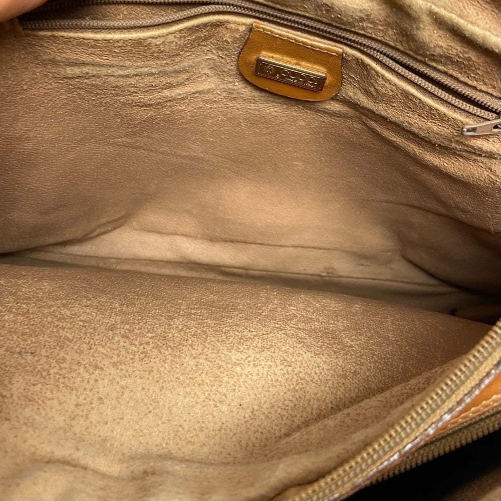 Vintage Gucci Tan Coated Canvas Shoulder-Crossbody 19.5in x 7.5in x 3In