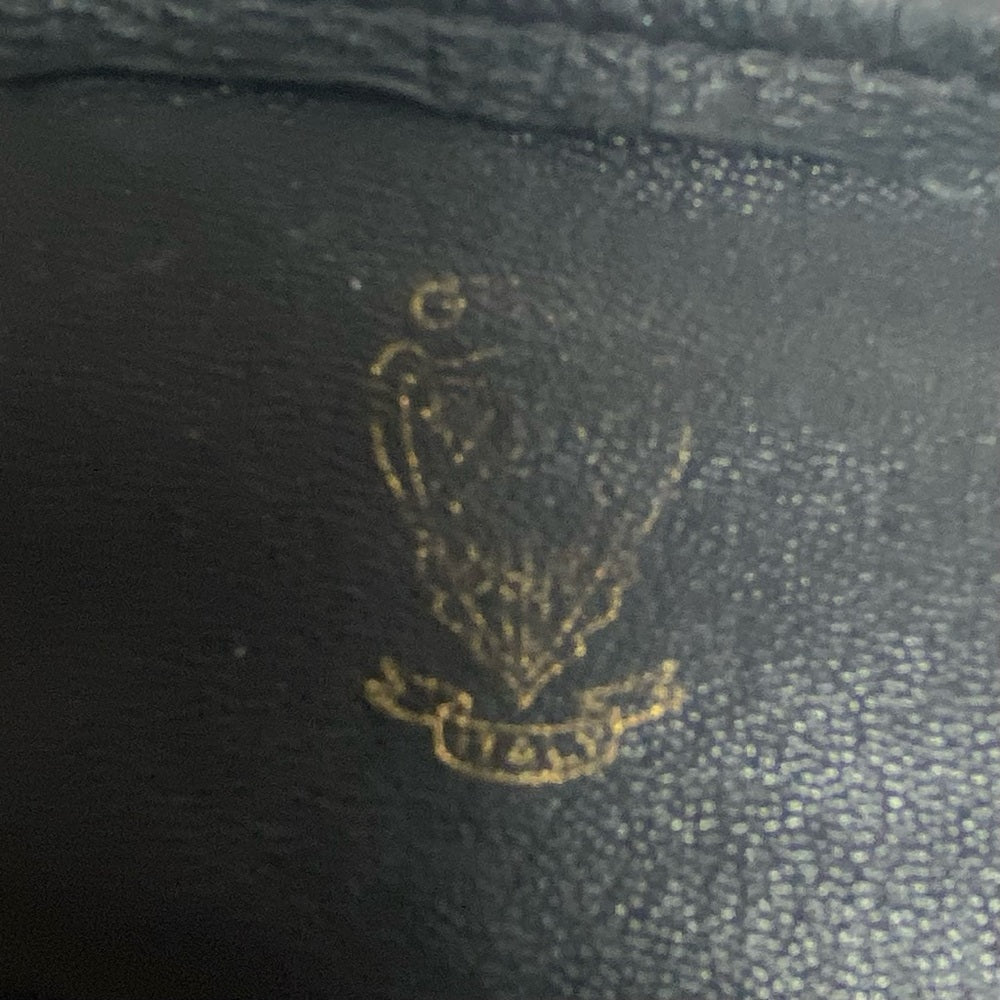 Vintage Gucci Rare Sherry line Blue-Black Drawstring Leather Shoulder Bag