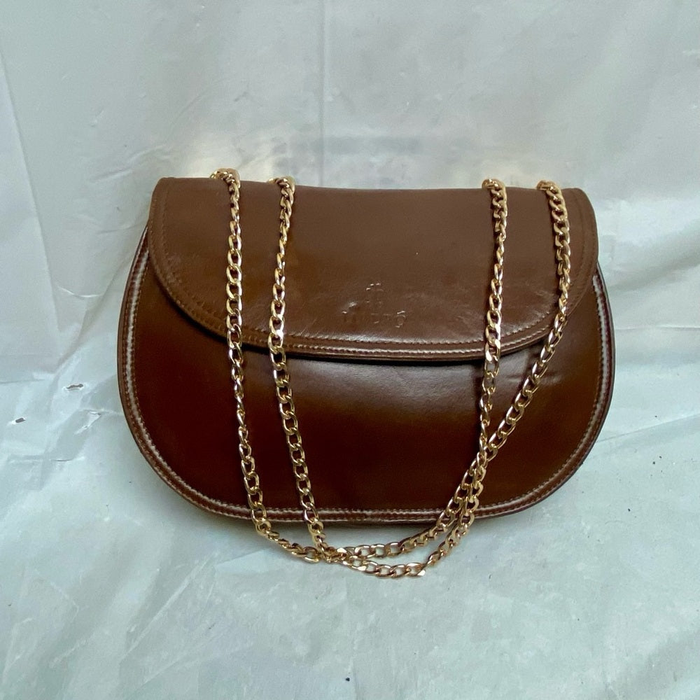 Lladro, Spain Brown Leather Shoulder- Crossbody Bag 9.5in x 7in x 2in