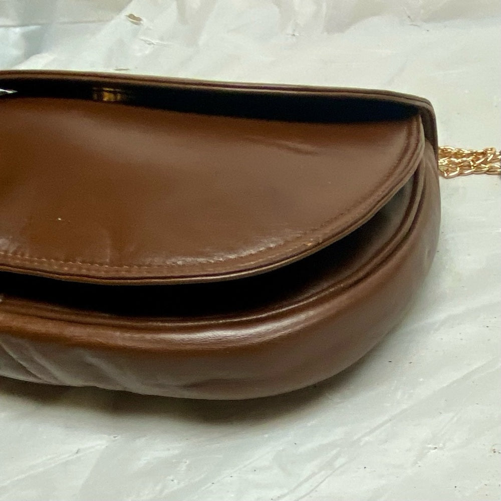 Lladro, Spain Brown Leather Shoulder- Crossbody Bag 9.5in x 7in x 2in