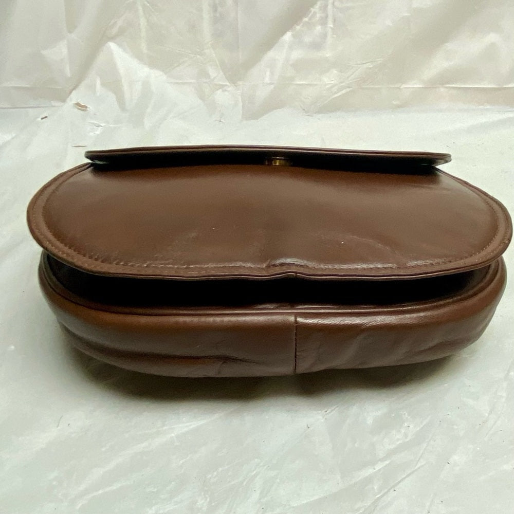 Lladro, Spain Brown Leather Shoulder- Crossbody Bag 9.5in x 7in x 2in