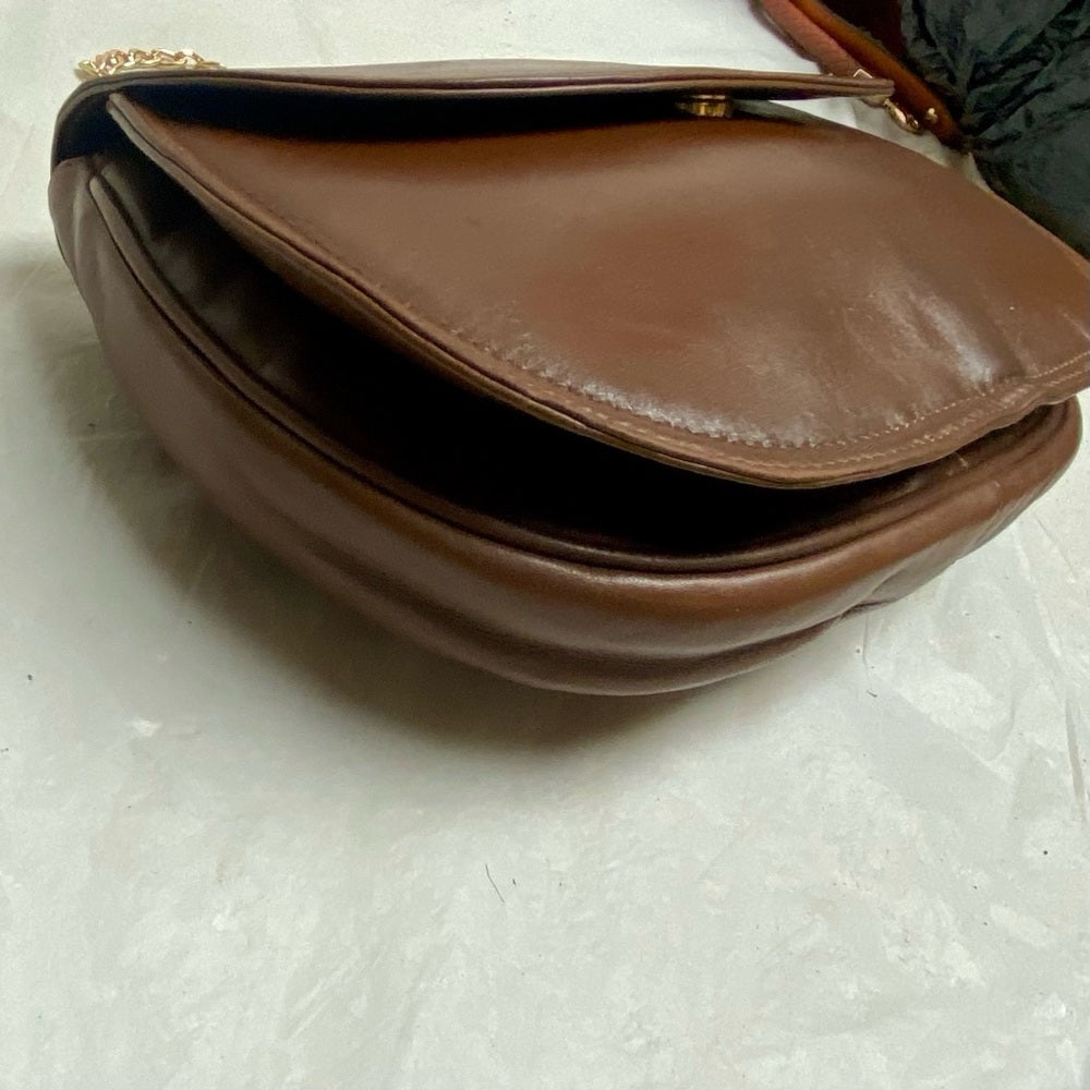 Lladro, Spain Brown Leather Shoulder- Crossbody Bag 9.5in x 7in x 2in