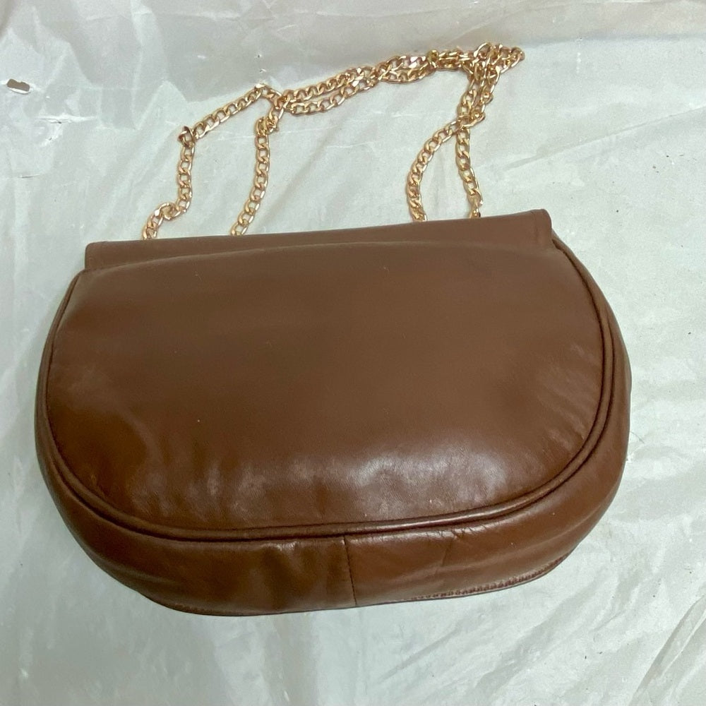 Lladro, Spain Brown Leather Shoulder- Crossbody Bag 9.5in x 7in x 2in