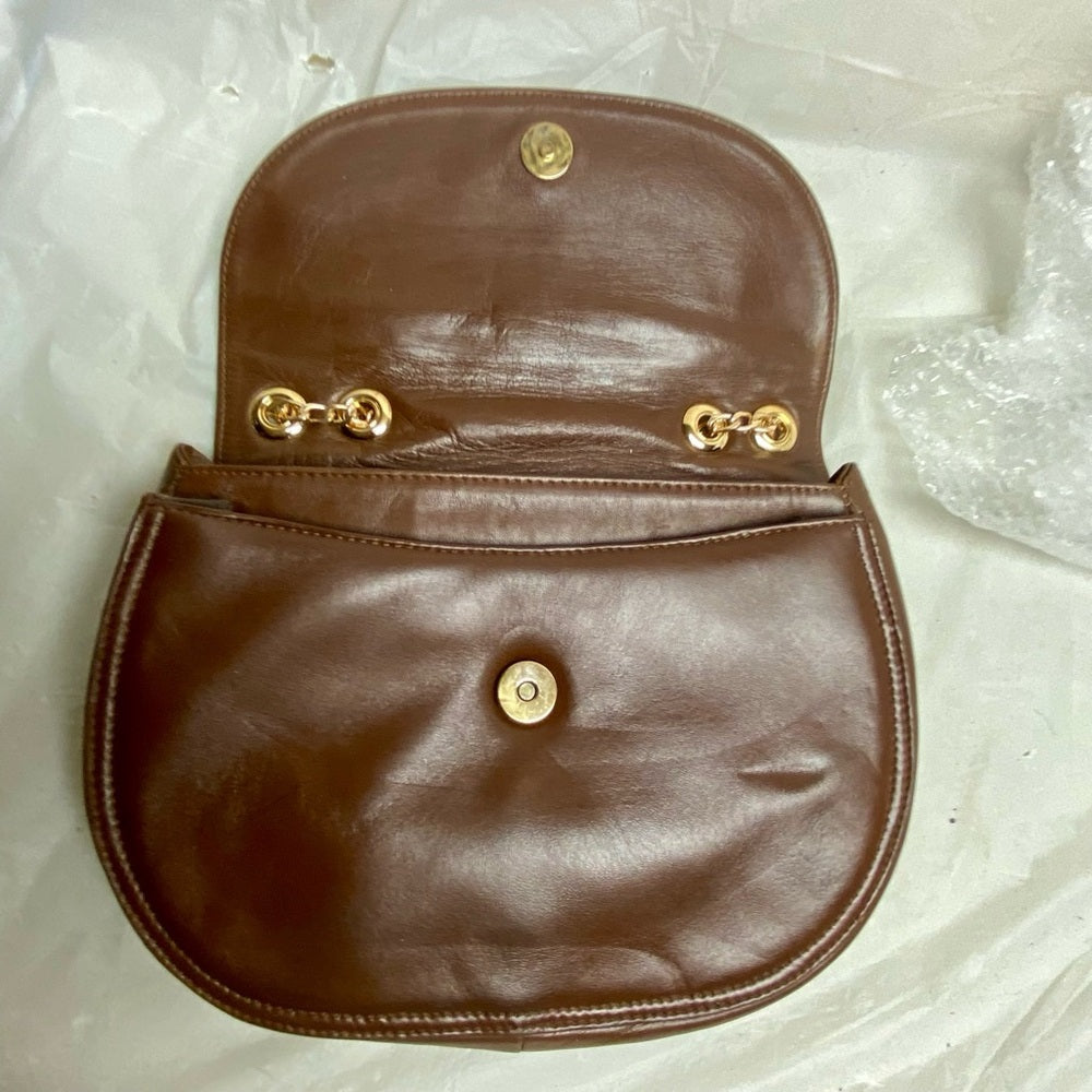 Lladro, Spain Brown Leather Shoulder- Crossbody Bag 9.5in x 7in x 2in