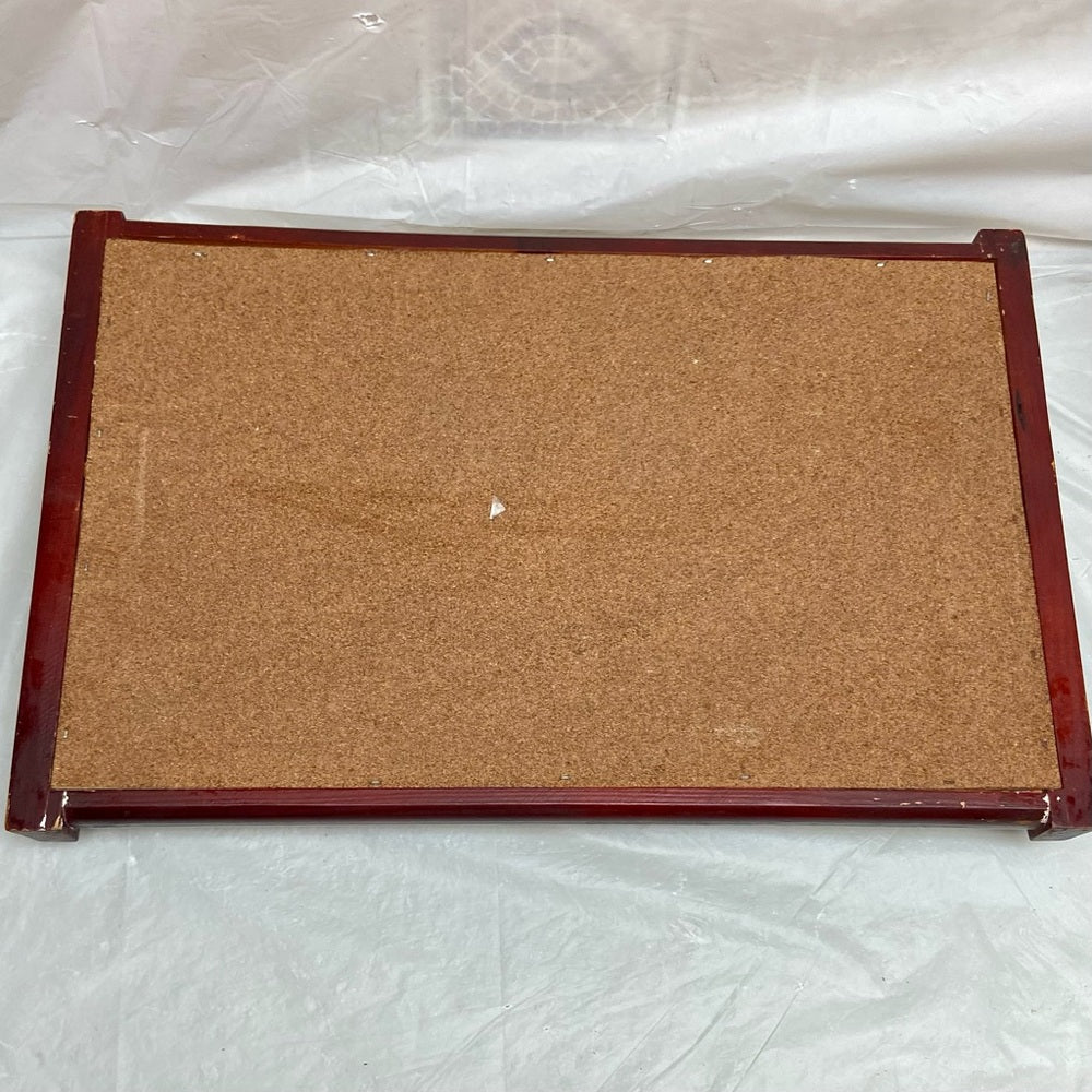 Vintage, Rare Polychrome Blue Willow Serving Tray- 17.5in c 12in x 2.5in