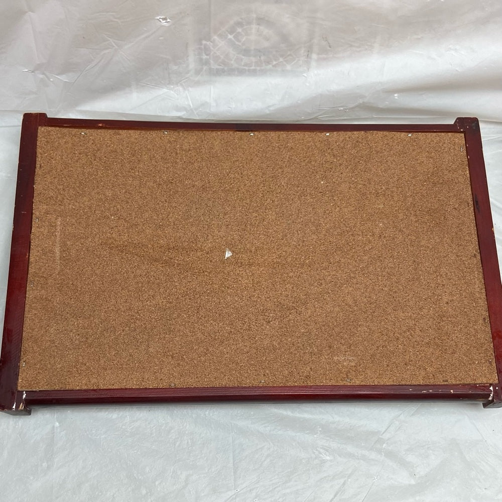 Vintage, Rare Polychrome Blue Willow Serving Tray- 17.5in c 12in x 2.5in