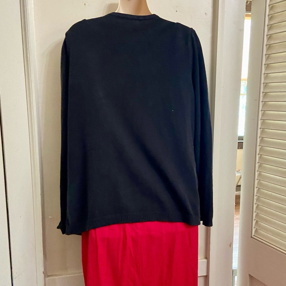 Liz Claiborne Black Zippered Sweater Cardigan (XL)