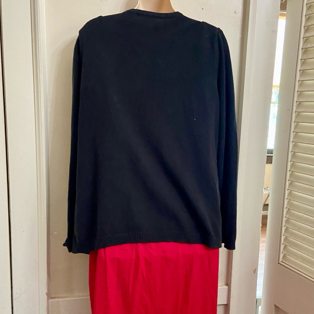 Liz Claiborne Black Zippered Sweater Cardigan (XL)