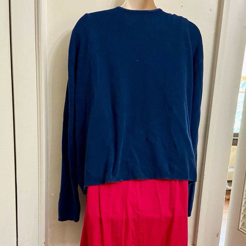 Forever Dark Blue Sweater Cardigan (XL)