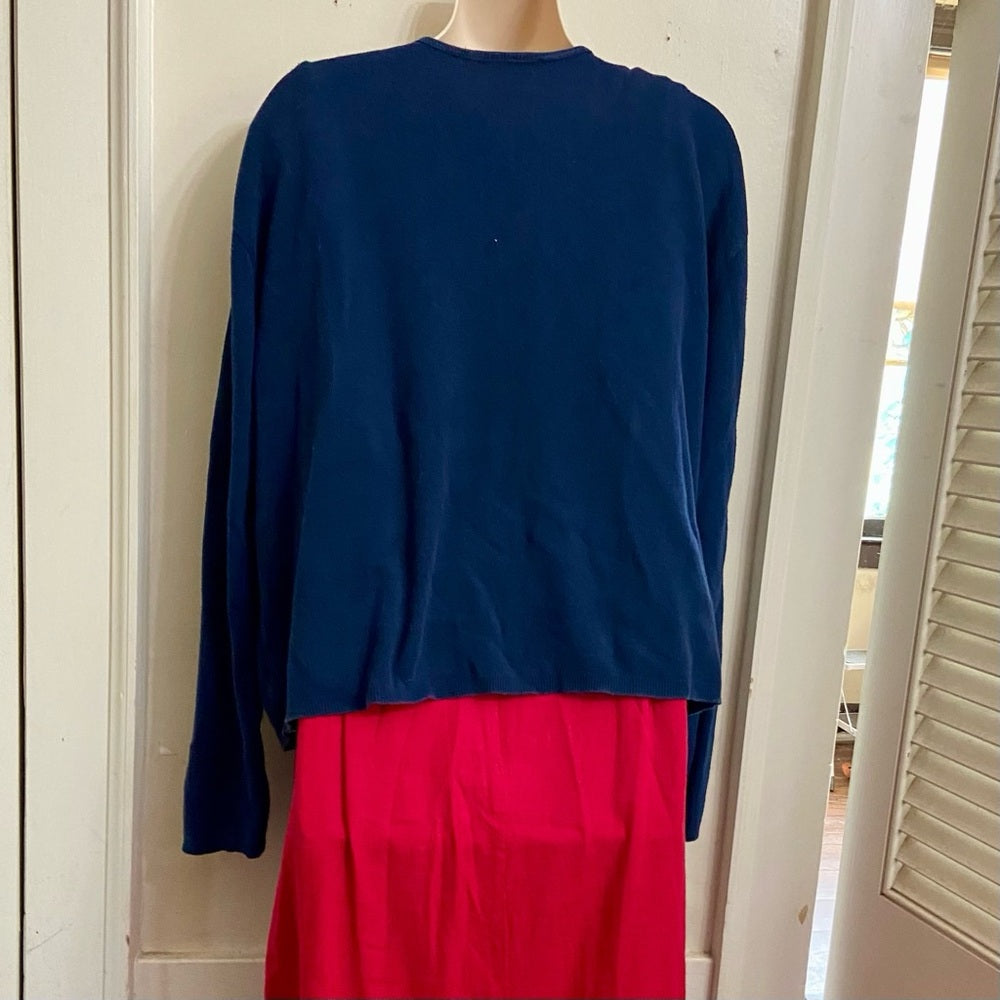 Forever Dark Blue Sweater Cardigan (XL)