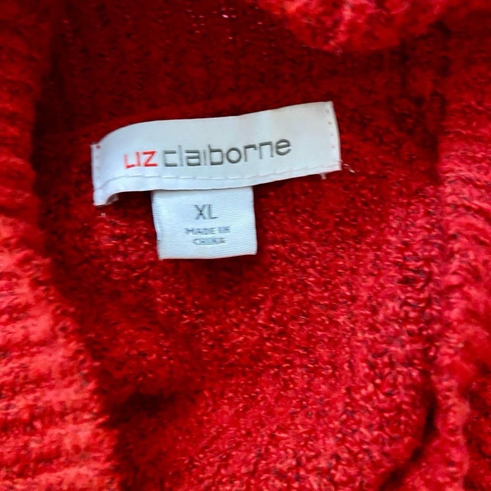 Liz Claiborne Red Sweater with Rhinestones (XL)