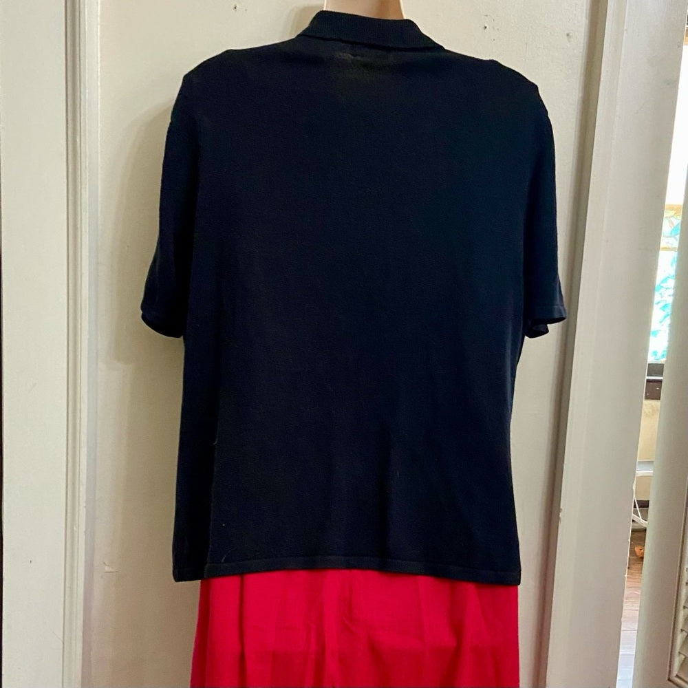 NY & Co. Black Short Sleeves Shirt (L)