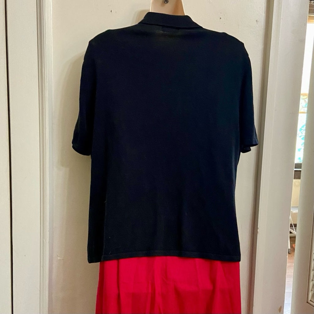 NY & Co. Black Short Sleeves Shirt (L)