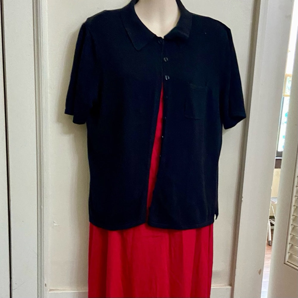 NY & Co. Black Short Sleeves Shirt (L)