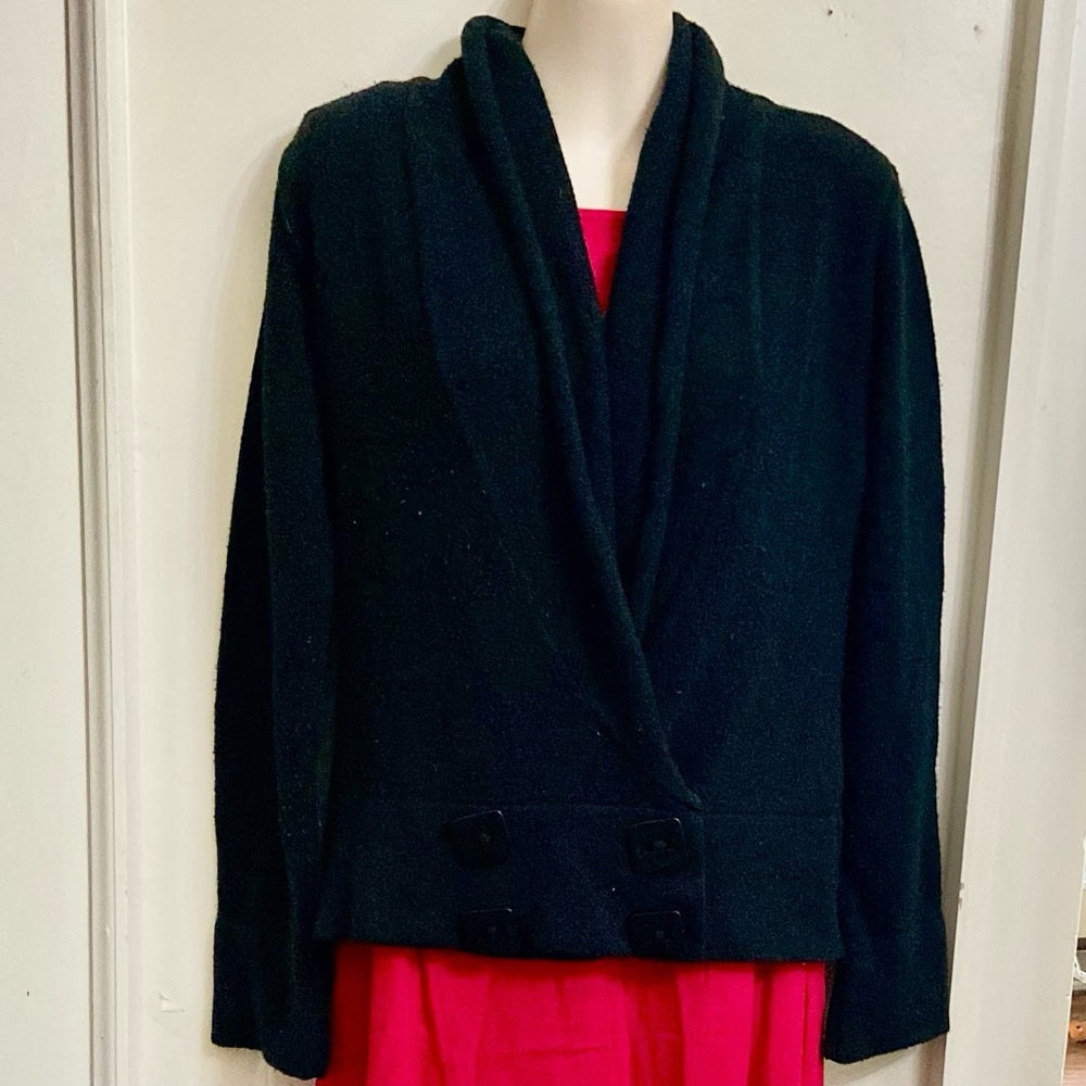 Nurum Black Double Breasted Sweater Cardigan (M-L)