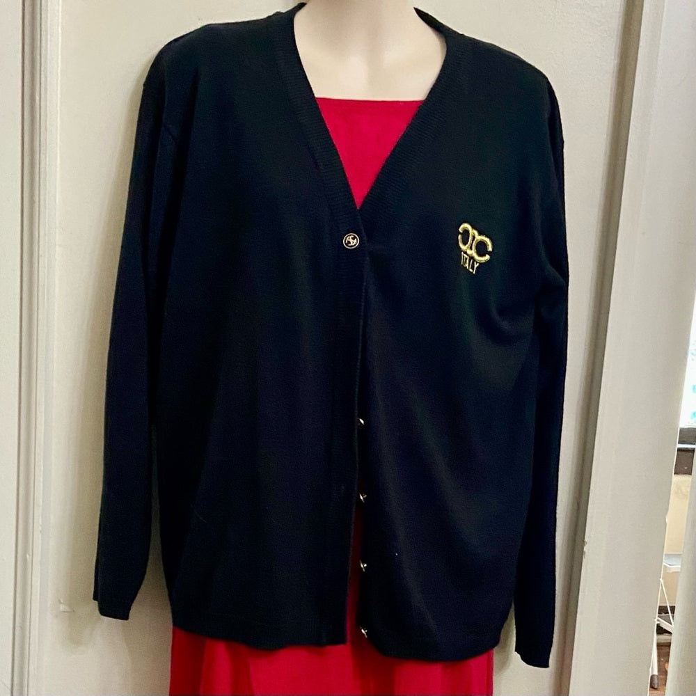 MW Italy Black Sweater Cardigan (L-XL)