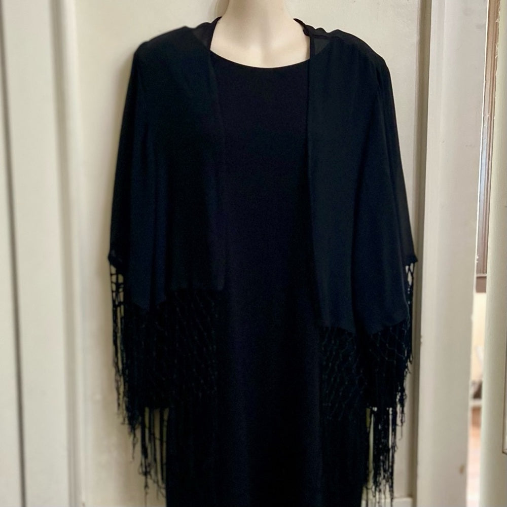 Black Sheer Shawl Cardigan (Free Size)