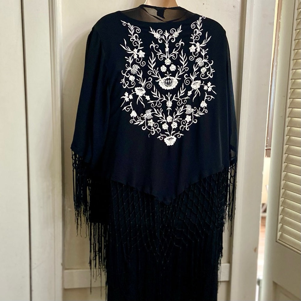 Black Sheer Shawl Cardigan (Free Size)