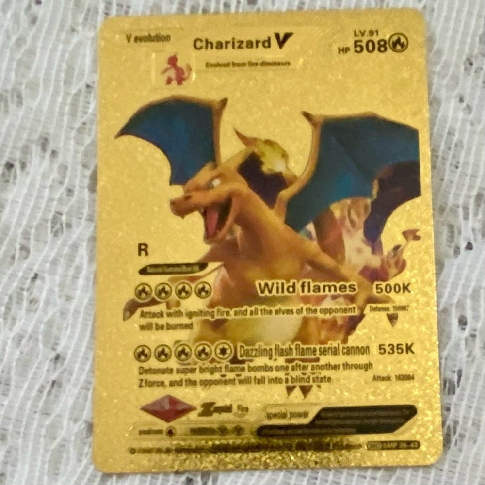 Lot (N) : 3 Pokemon Reverse Holo Cards and 3 Pokemon Gold Fan Arts