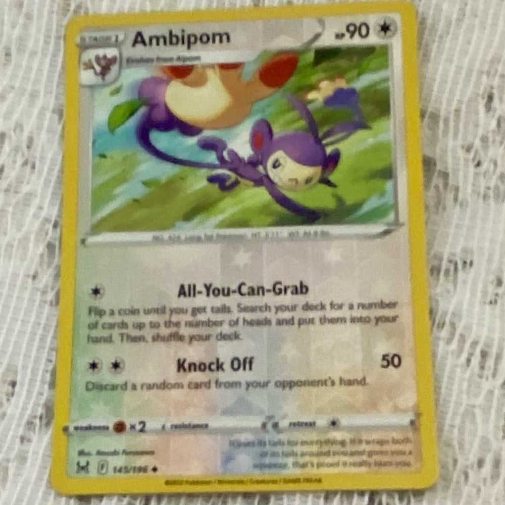 Lot (O): 3 Pokemon Reverse Holo Cards and 3 Pokemon Gold Fan Arts