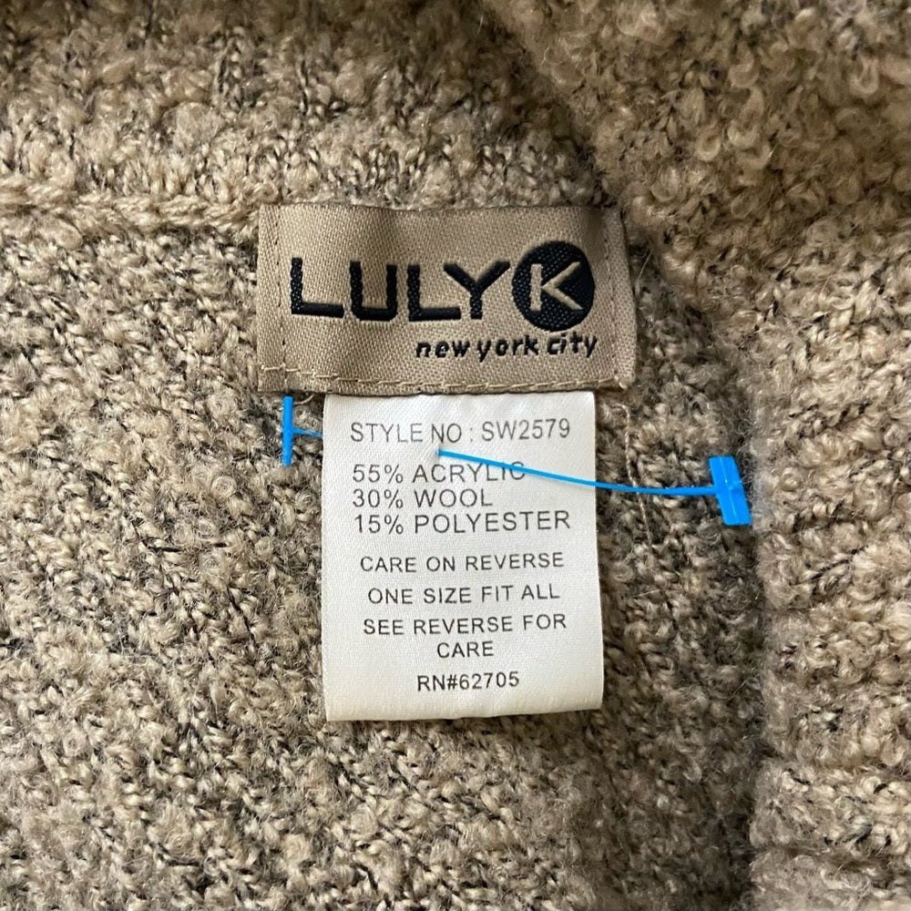 Luly K Beige -Cream Knitted Poncho ( One Size)