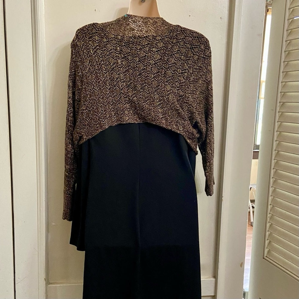 Mix It, Black and Gold Knitted Tie Top (M-L)