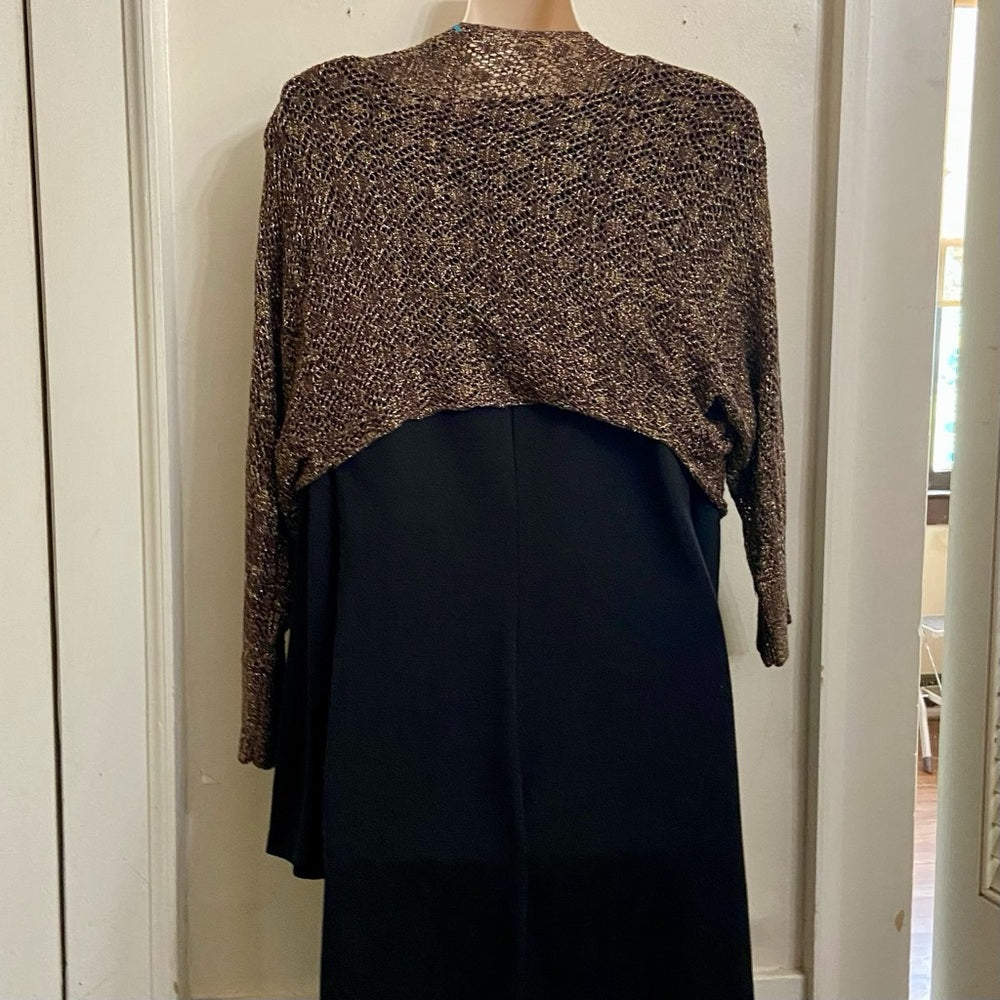 Mix It, Black and Gold Knitted Tie Top (M-L)