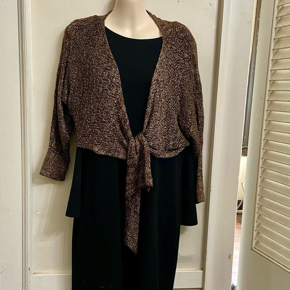 Mix It, Black and Gold Knitted Tie Top (M-L)