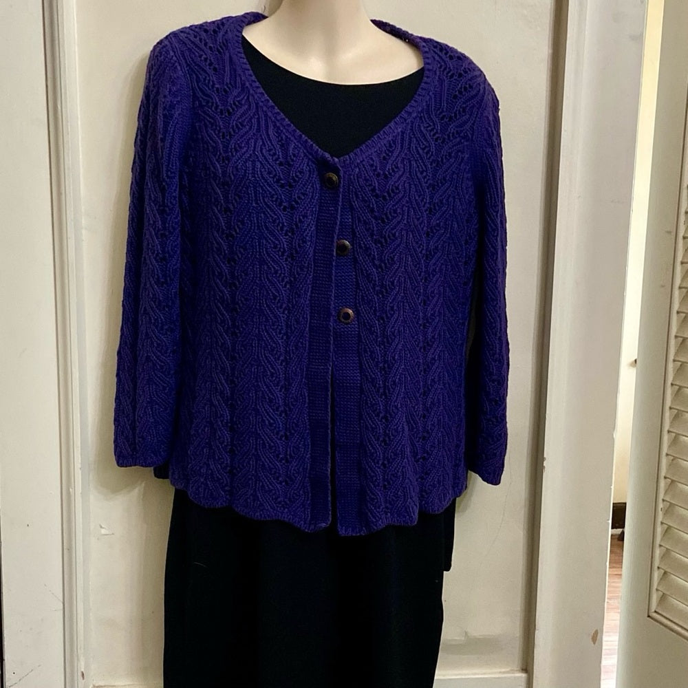 Talbots Purple Knitted Sweater Cardigan (S-M)