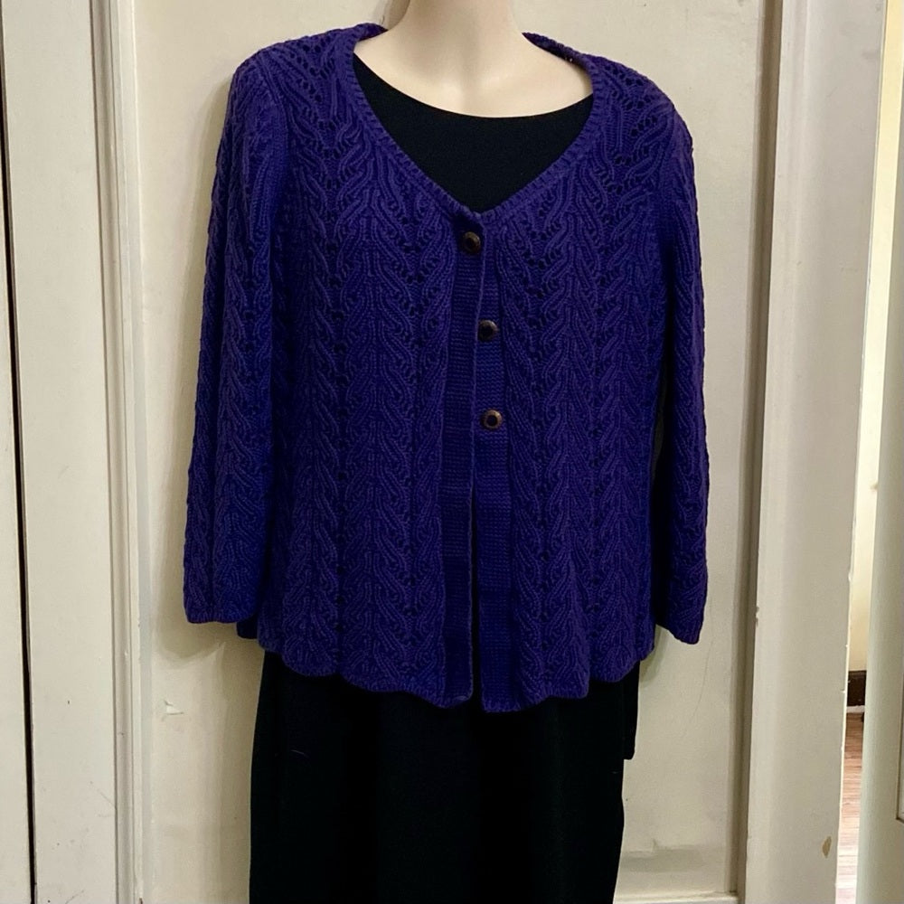 Talbots Purple Knitted Sweater Cardigan (S-M)