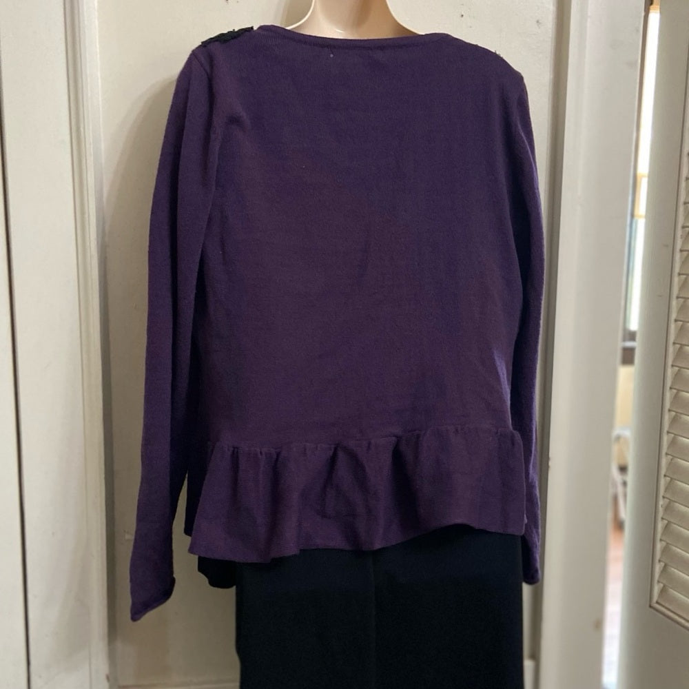 My Collection, Purple and Black Sweater Cardigan (L)