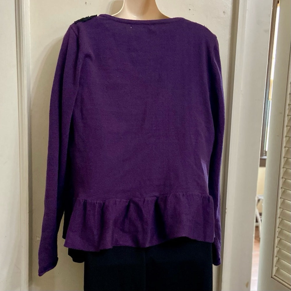 My Collection, Purple and Black Sweater Cardigan (L)
