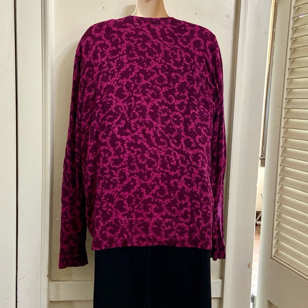 Merona Burgundy and Black Sweater Cardigan (L)