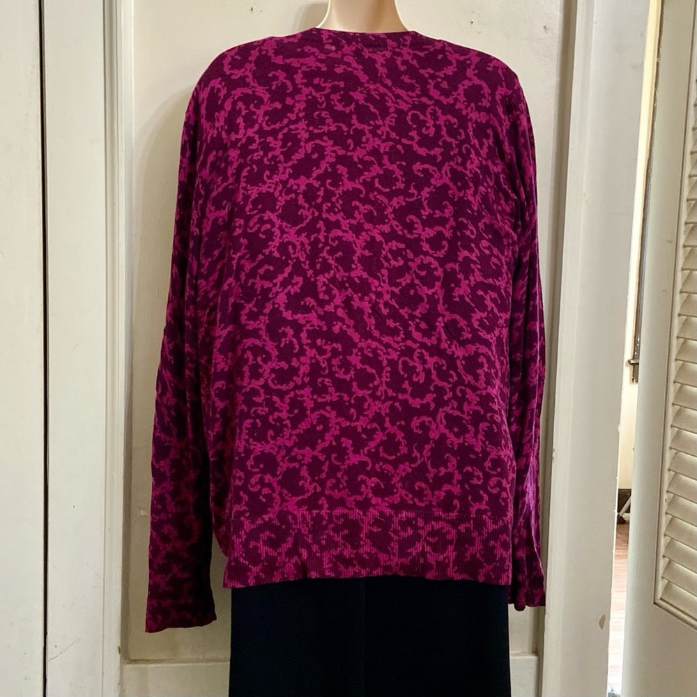 Merona Burgundy and Black Sweater Cardigan (L)