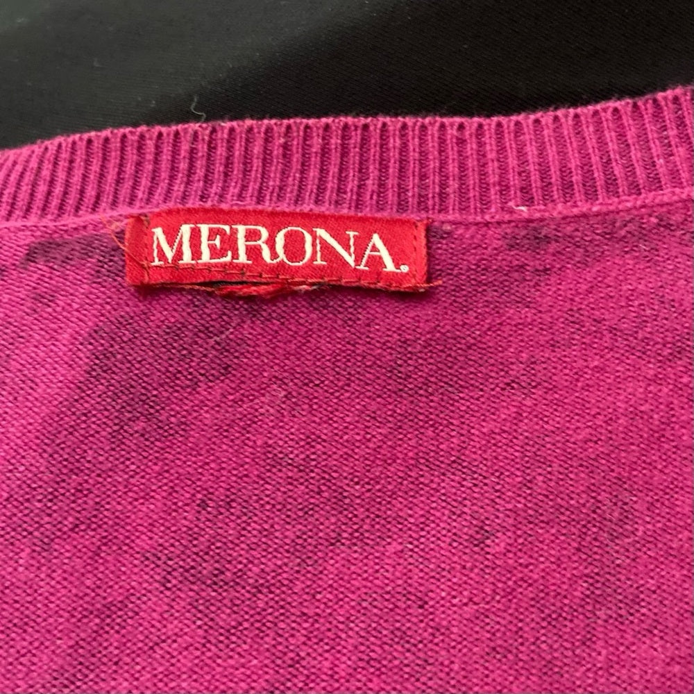 Merona Burgundy and Black Sweater Cardigan (L)