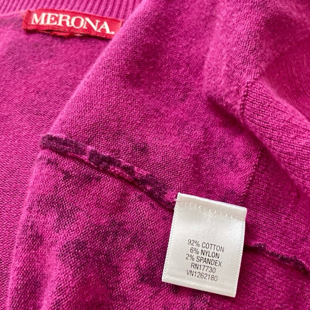 Merona Burgundy and Black Sweater Cardigan (L)