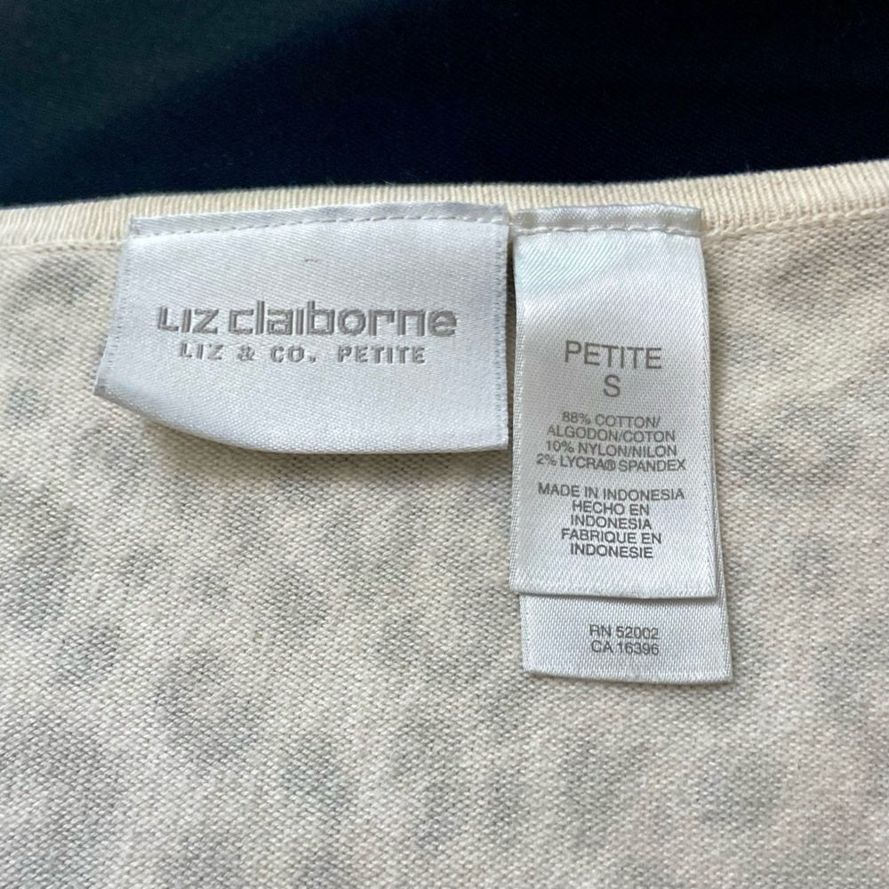 Liz Claiborne Cheetah White and Black Sweater Cardigan (S-L)