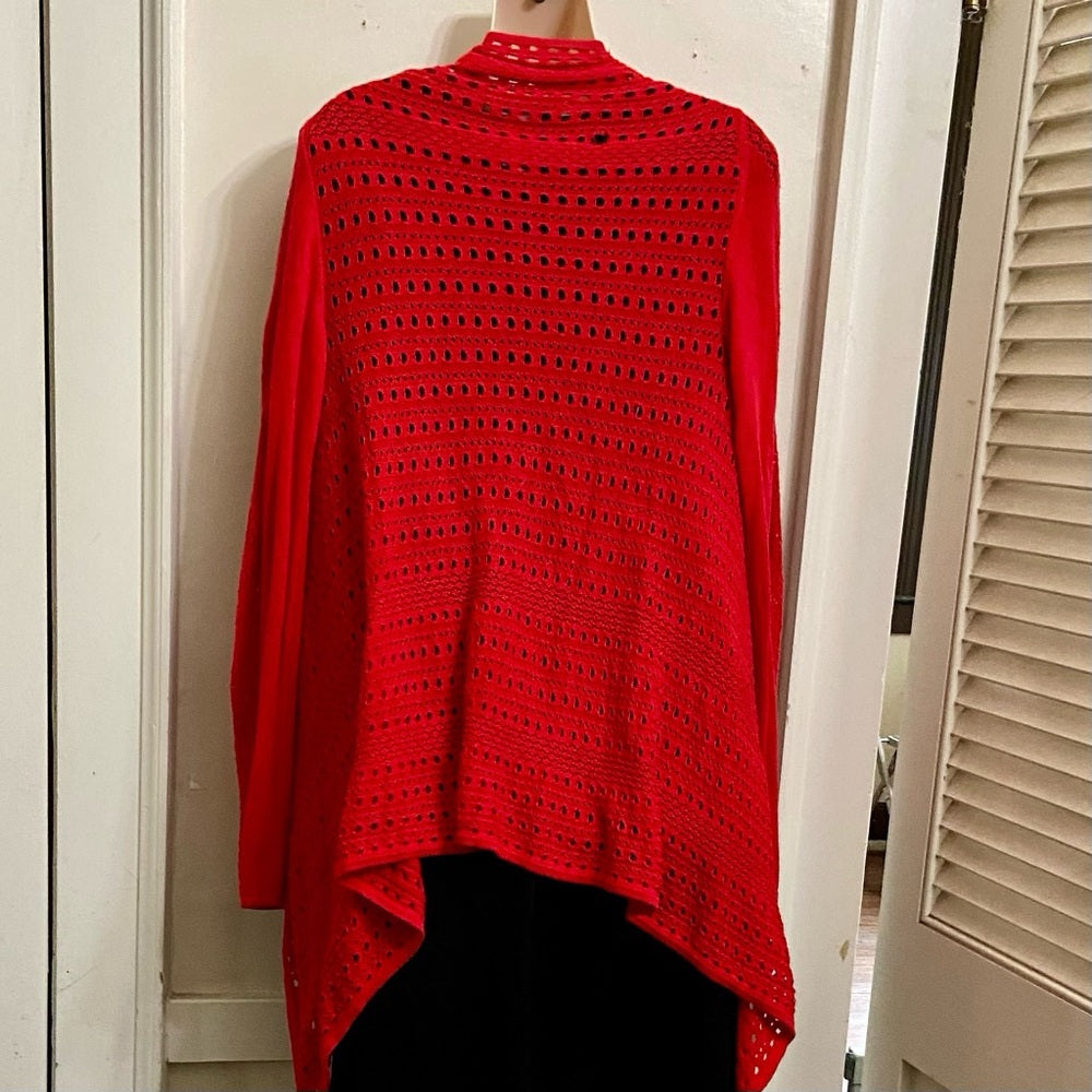 Peter Nygard Red Waterfall Knitted Sweater Cardigan (S-L)